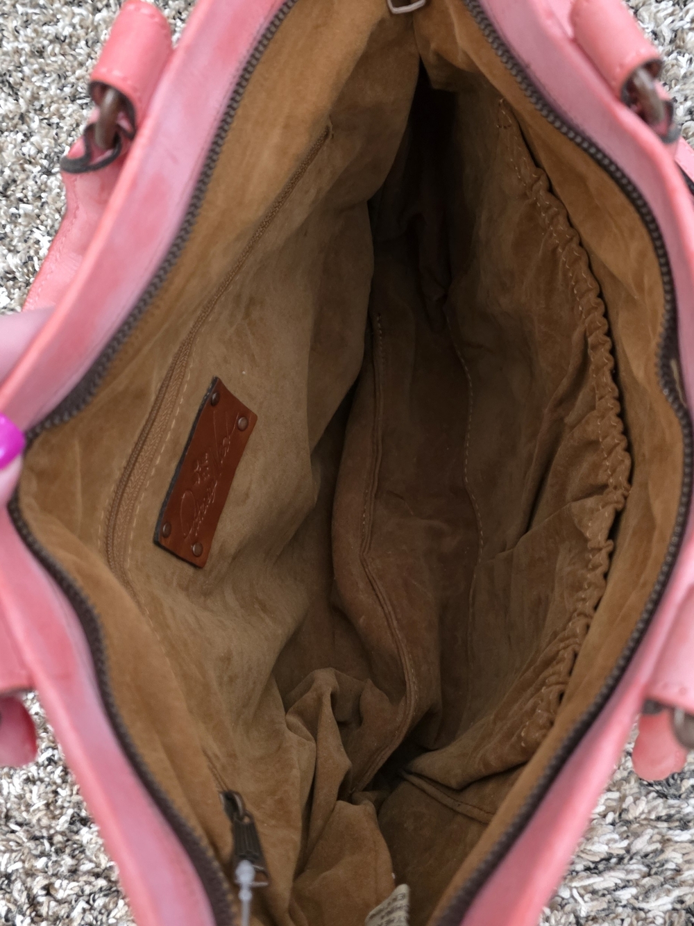 Patricia Nash Takloria Pink Coral Embossed Floral Tote Bag - Picture 6 of 6